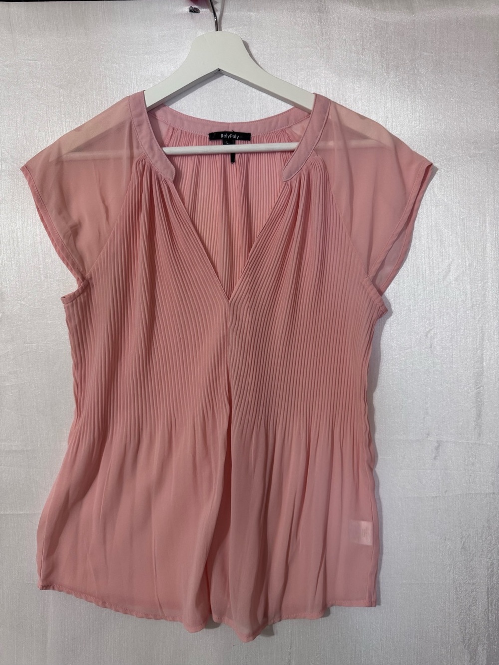 Bailey 44 Dusty Rose Pleated V-Neck Blouse